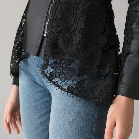 NWT WHBM Coated Denim Lace Jacket - Picture 2 of 4